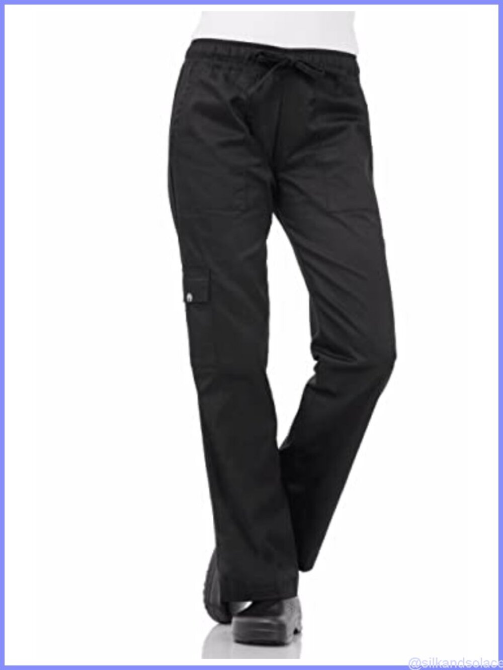 Chef Cargo Pants - Lightweight Polycotton, Elastic Waist, 5 Pockets